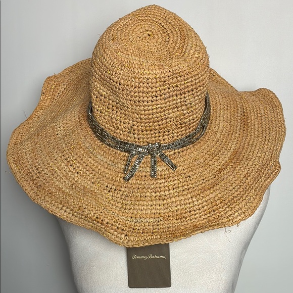 Tommy Bahama Raffia Women\'s Straw Hat with Dark Bead Band Coastal main image 6